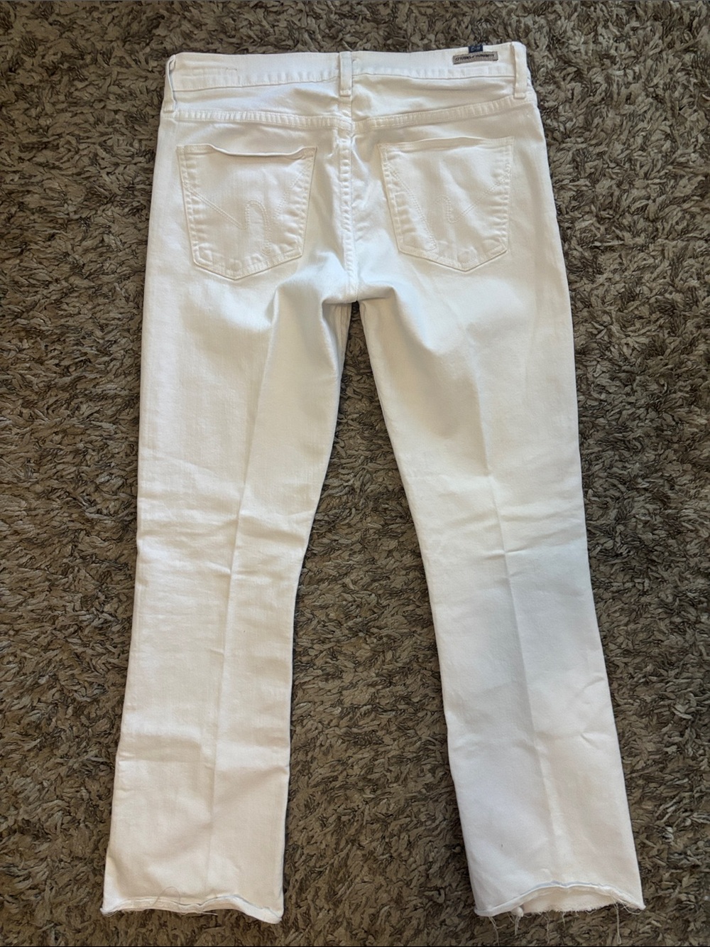 Citizens Of Humanity White Amber Medium Rise Boot cut Jeans with Subtle Hardware - Picture 7 of 10
